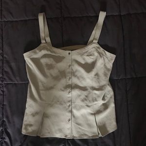 Banana Republic Button Front Pleated Peplum Tank